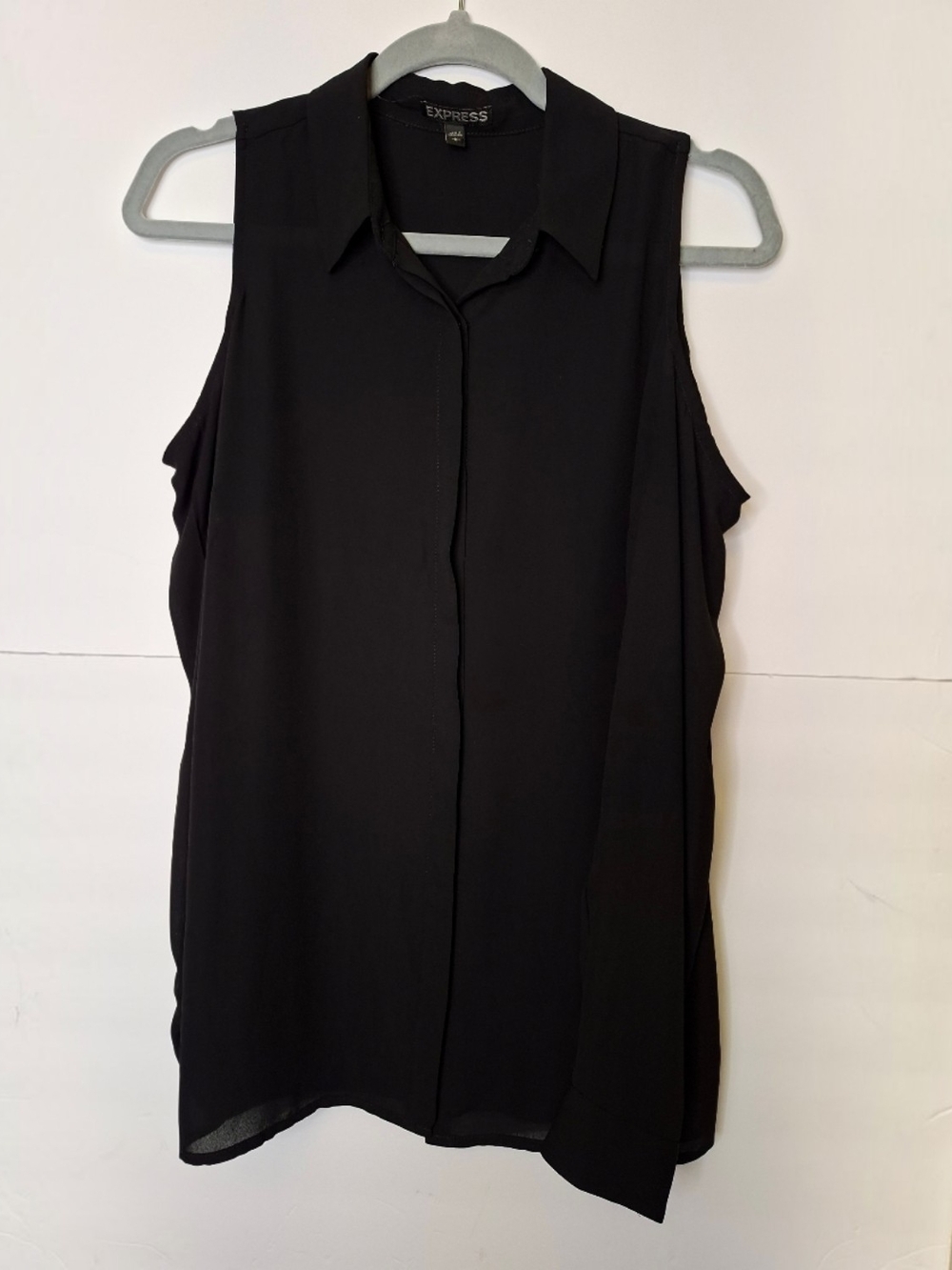 Express Sheer Cold Shoulder Button-Front Blouse